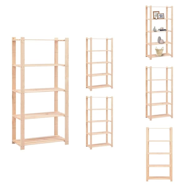Industrielle reoler - Living reoler 3 stk. 5 hylder 80x38x170 cm massivt fyrretræ 250 kg