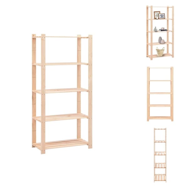 Industrielle reoler - Living reol i 5 niveauer 80 x 38 x 170 cm massivt fyrretræ 250 kg