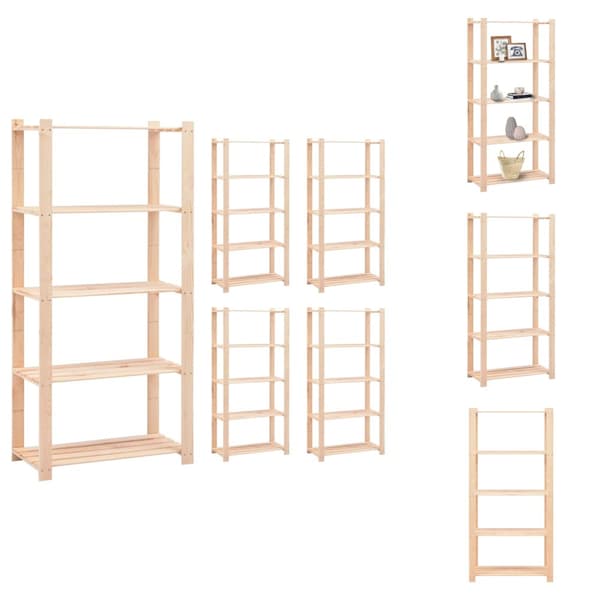 Industrielle reoler - Living reoler 5 stk. 5 hylder 80x38x170 cm massivt fyrretræ 250 kg