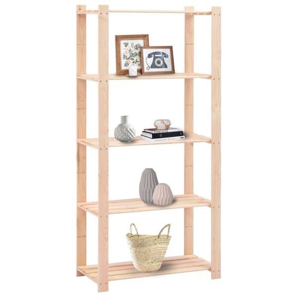 Industrielle reoler - Living reoler 2 stk. 5 hylder 80x38x170 cm massivt fyrretræ 250 kg