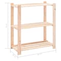 Pikkukuva 9 / 9: Teollisuushyllyt - Living 3-kerroksiset varastohyllyt 5 kpl 80x38x90 cm täysi mänty 150kg