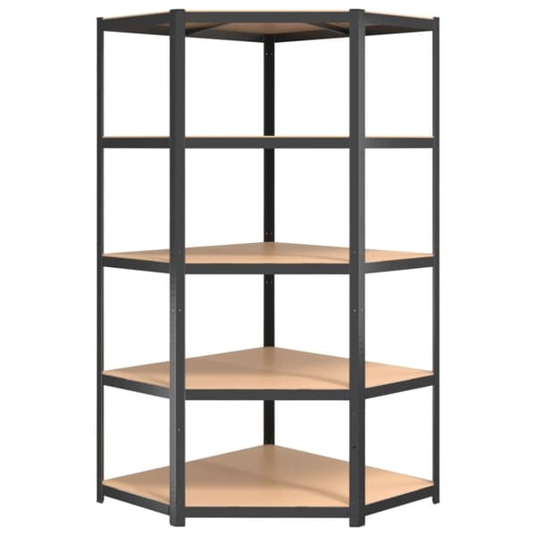 Industrielle reoler - Living hylder 3 stk. 5 hylder stål konstrueret træ antracit