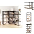 Miniatyrbillede 1 af 11: Industrielle reoler - Living hylder 3 stk. 5 hylder stål konstrueret træ antracit