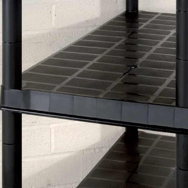 Industrielle reoler - Living opbevaringsreol 5 hylder 366x45,7x185 cm plastik sort