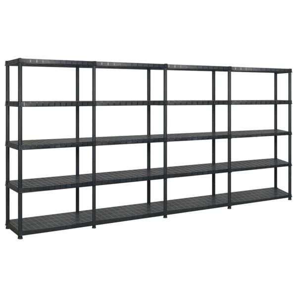 Industrielle reoler - Living opbevaringsreol 5 hylder 366x45,7x185 cm plastik sort