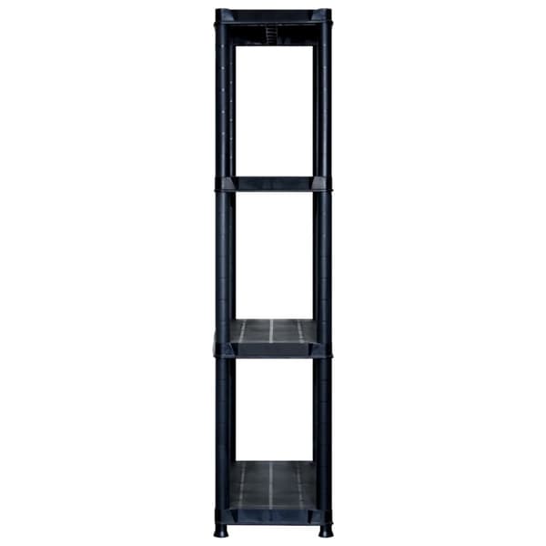 Industrielle reoler - Living opbevaringsreol 4 hylder 244x30,5x130 cm plastik sort