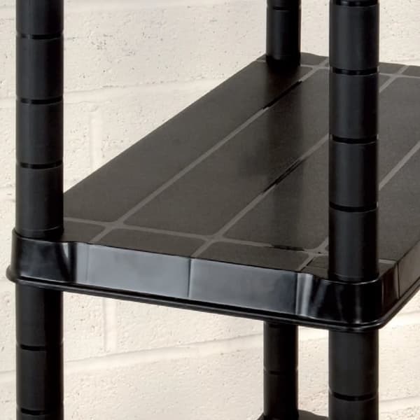 Industrielle reoler - Living opbevaringsreol 4 hylder 244x30,5x130 cm plastik sort