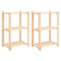 Pikkukuva 2 / 9: 3-kerroksiset varastohyllyt 2 kpl 60x38x90 cm täysi mänty 150kg - Varastohylly - Varastohyllyt - Home & Living