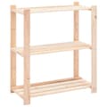 Pikkukuva 4 / 9: 3-kerroksiset varastohyllyt 2 kpl 80x38x90 cm täysi mänty 150kg - Varastohylly - Varastohyllyt - Home & Living