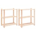 Pikkukuva 2 / 9: 3-kerroksiset varastohyllyt 2 kpl 80x38x90 cm täysi mänty 150kg - Varastohylly - Varastohyllyt - Home & Living