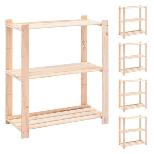 Förvaringshylla 3 hyllor 5 st 80x38x90 cm massiv furu 150 kg - Förvaringshylla - Förvaringshyllor - Home & Living