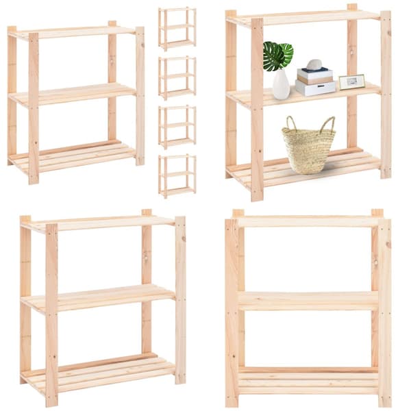 Förvaringshylla 3 hyllor 5 st 80x38x90 cm massiv furu 150 kg - Förvaringshylla - Förvaringshyllor - Home & Living