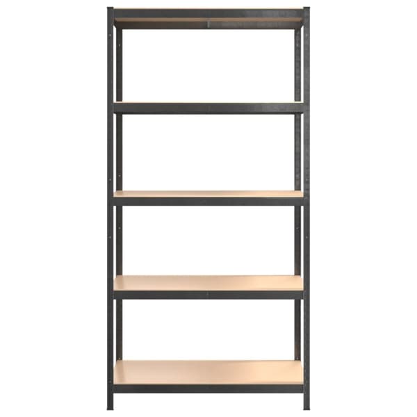 Robust reol 5 hylder 2 stk. Stål og konstrueret træ grå - Reol - Reoler - Home & Living