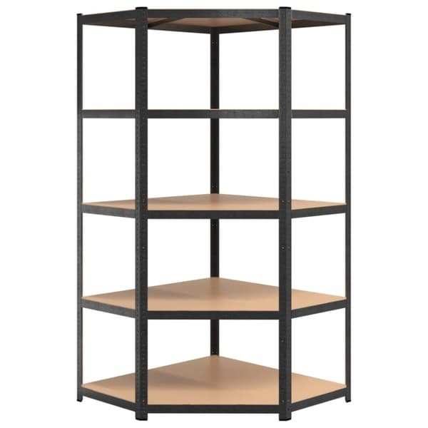 Robust reol 5 hylder 2 stk. Stål og konstrueret træ grå - Reol - Reoler - Home & Living