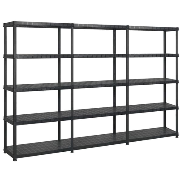 Opbevaringsreol 5 hylder 274,5x45,7x185 cm plastik sort - Opbevaringsreol - Opbevaringsreoler - Home & Living