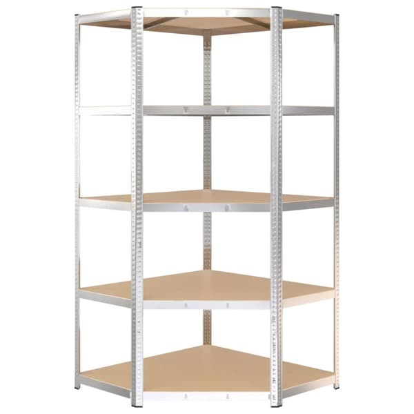 Reoler 5 stk. 5 hylder stål og konstrueret træ sølvfarvet - Reol - Reoler - Home & Living