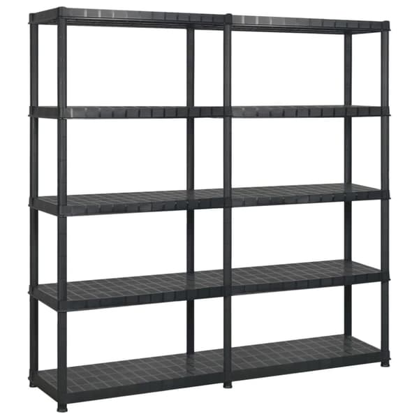 Opbevaringsreol 5 hylder 170x40x185 cm plastik sort - Opbevaringsreol - Opbevaringsreoler - Home & Living