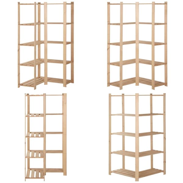 Lagerhylla hörn 5 hyllplan 82,5x82,5x170 cm massiv furu - Förvaringshörnställ - Förvaringshörnställ - Home & Living