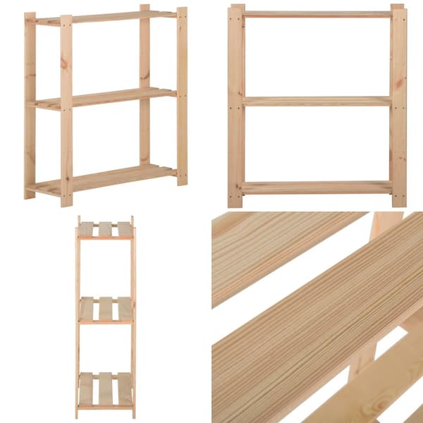 Opbevaringsreol i 3 niveauer 80x28,5x90 cm massivt fyrretræ - Opbevaringsreol - Opbevaringsreoler - Home & Living
