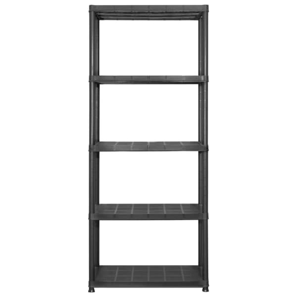 Opbevaringsreol 5 hylder 284x38x170 cm plastik sort - Opbevaringsreol - Opbevaringsreoler - Home & Living
