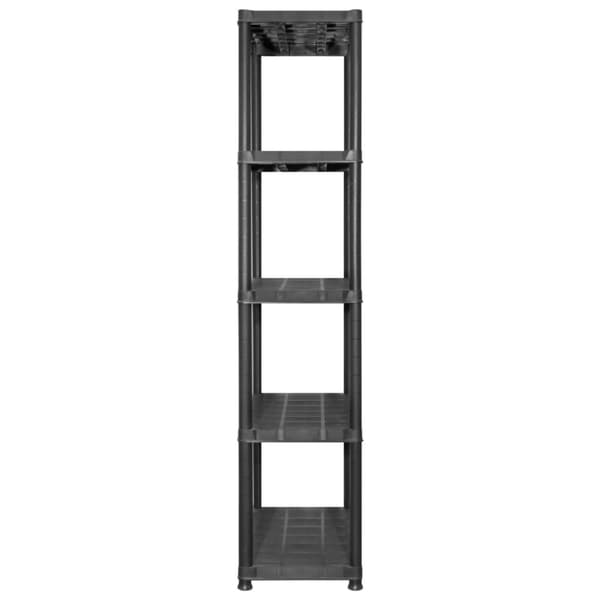 Opbevaringsreol 5 hylder 284x38x170 cm plastik sort - Opbevaringsreol - Opbevaringsreoler - Home & Living