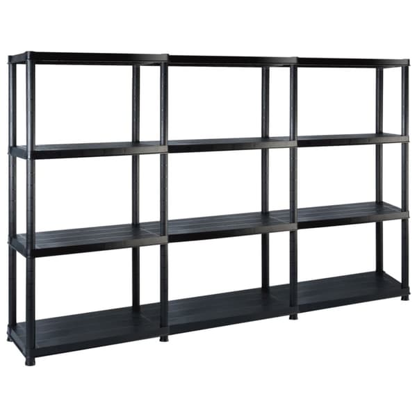 Opbevaringsreol 4 hylder 183x30,5x130 cm plastik sort - Opbevaringsreol - Opbevaringsreoler - Home & Living