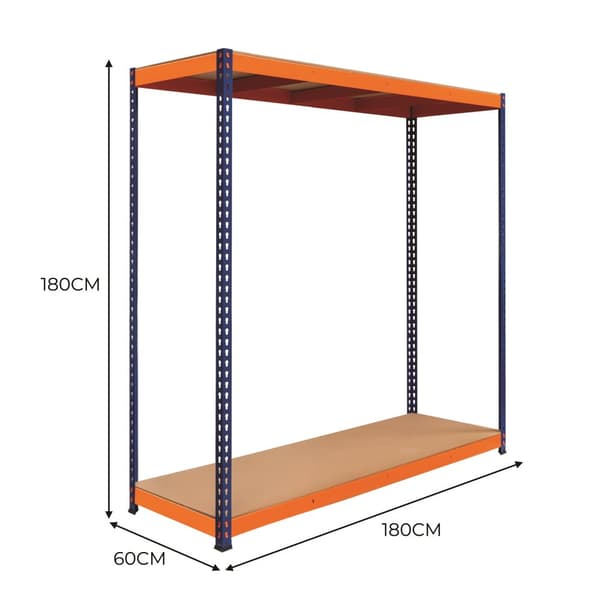 Garage Shelf S-Rax Racking System 180 x 180 x 60cm Steel Shelf 300kg Capacity Per Shelf Adjustable Layout Boltless Mounting 3 Support Rods Warehouse