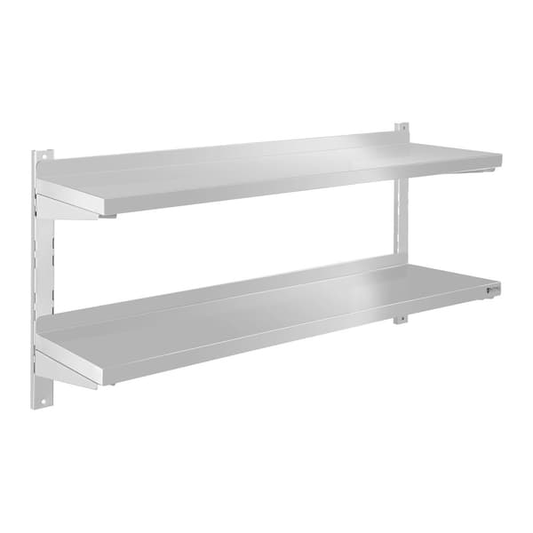 Dobbelthængende stålvæghylde, justerbar 120 cm