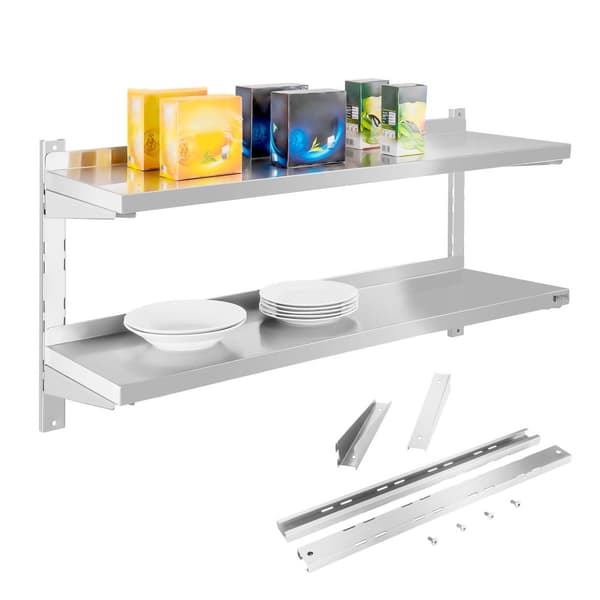 Dobbelthængende stålvæghylde, justerbar 120 cm