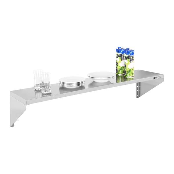 Yksittäinen ripustettava seinähylly, ruostumaton teräs, 120 cm