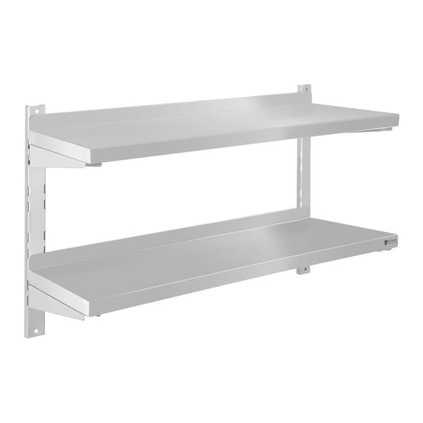 Dobbelthængende stålvæghylde, justerbar 80 cm