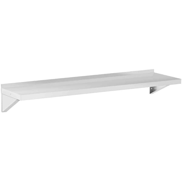 Vägghängd kökshylla av stål, upp till 80 kg, 150 x 40 cm
