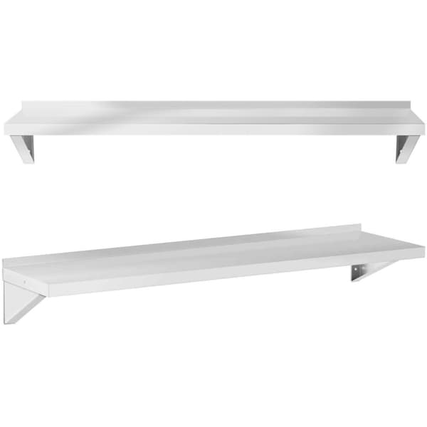 Vägghängd kökshylla av stål, upp till 80 kg, 150 x 40 cm