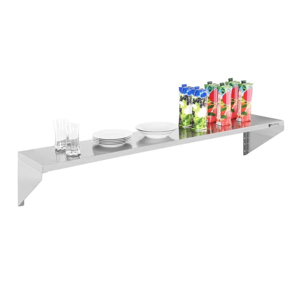 Yksittäinen seinähylly, ruostumaton teräs, 150 cm