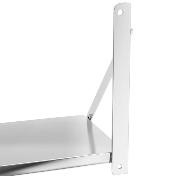 Vikbar cateringvägghylla i rostfritt stål upp till 40 kg, 80 x 30 cm