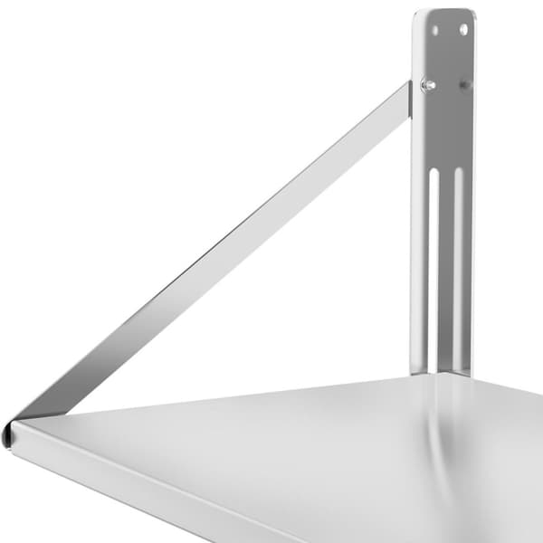 Vikbar cateringvägghylla i rostfritt stål upp till 40 kg, 100 x 45 cm