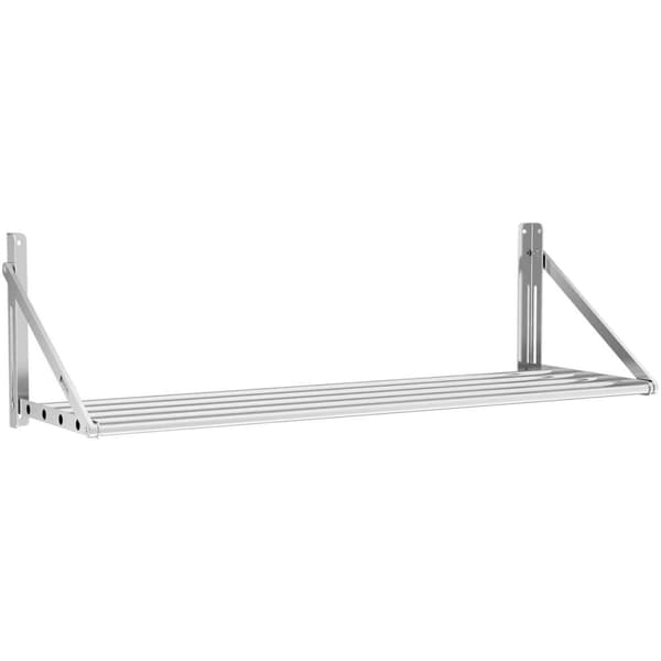 Væghylde, hængende, rustfrit stål, foldbar, 120 x 45 cm