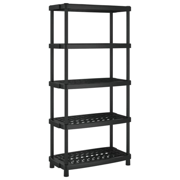 vidaXL Oppbevaringshylle 5 nivåer svart 93,5x45,5x194,5 cm PP