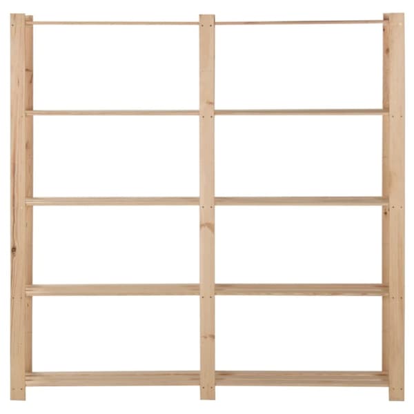 Lagerhylla 5 hyllplan 170x28,5x170 cm massivt granträ