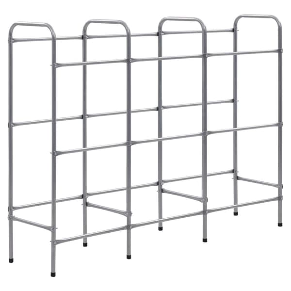 Förvaringshylla för 9 backar silver 145x33x116 cm stål