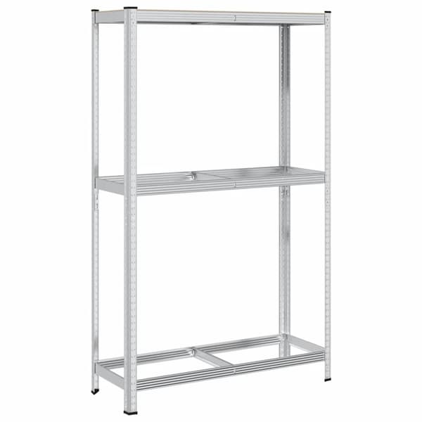 vidaXL Däckhylla 2 lager silver 110x40x180 cm stål och konstruerat trä