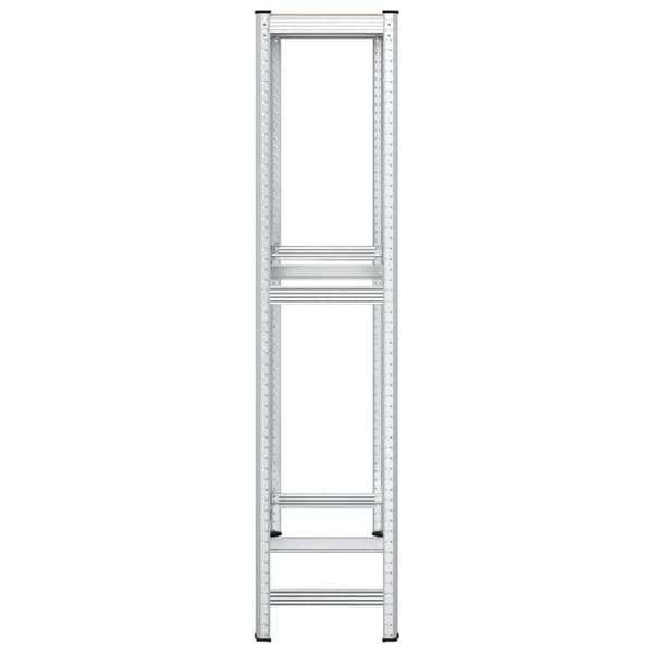 vidaXL Däckhylla 2 lager silver 110x40x180 cm stål och konstruerat trä