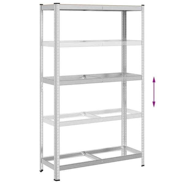 vidaXL Däckhylla 2 lager silver 110x40x180 cm stål och konstruerat trä
