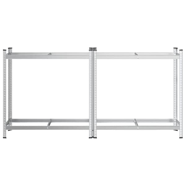 vidaXL Dekkhyller 2 lag 2 stk sølv 110x40x109 cm stål
