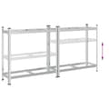 Miniatyrbilde 8 av 11: vidaXL Dekkhyller 2 lag 2 stk sølv 110x40x109 cm stål