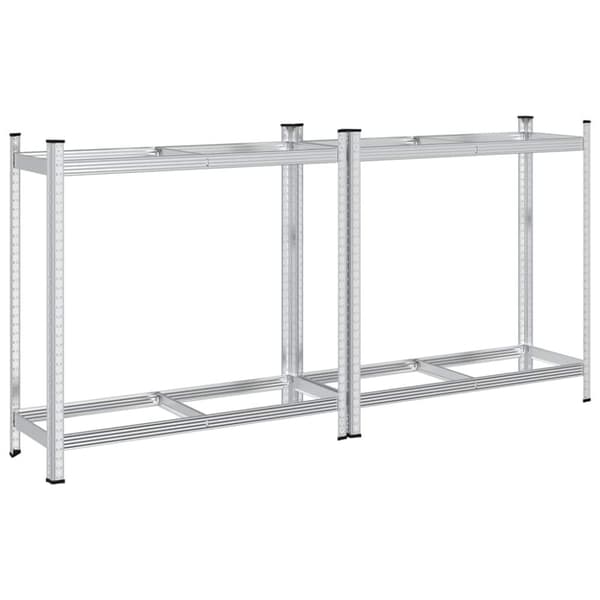 vidaXL Däckhyllor 2 lager 2 st silver 110x40x109 cm stål