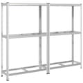 Miniatyrbilde 3 av 11: vidaXL Dekkhyller 2 lag 2 stk sølv 110x40x180cm stål og konstruert tre