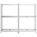 Miniatyrbilde 5 av 11: vidaXL Dekkhyller 2 lag 2 stk sølv 110x40x180cm stål og konstruert tre