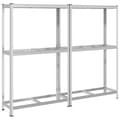 Miniatyrbilde 7 av 11: vidaXL Dekkhyller 2 lag 2 stk sølv 110x40x180cm stål og konstruert tre