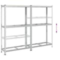Miniatyrbilde 8 av 11: vidaXL Dekkhyller 2 lag 2 stk sølv 110x40x180cm stål og konstruert tre